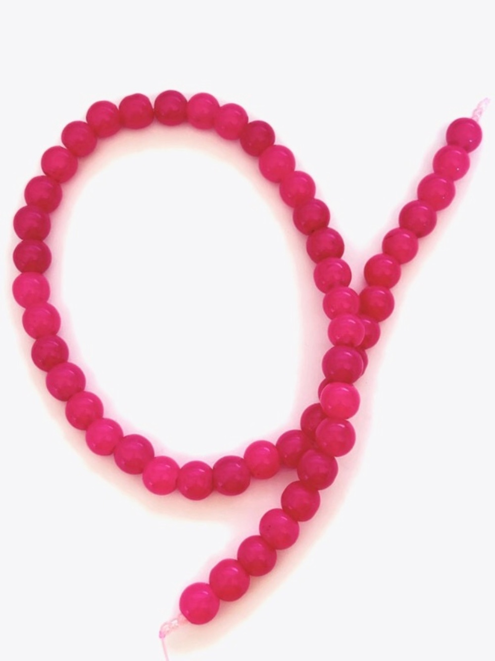 🔥$1 Clearance Baked Paint Fuchsia Pink Glass Rounds 8mm (50)